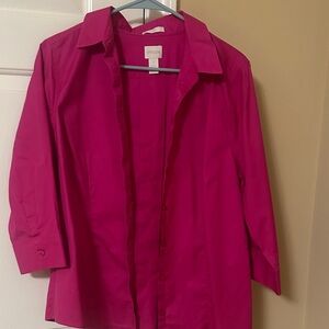 Chico's Fuchsia Button-Down Shirt